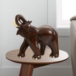 Saluting Elephant (Mahogany Wood)