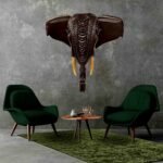 Carved Elephant Head - Mahogany Wood