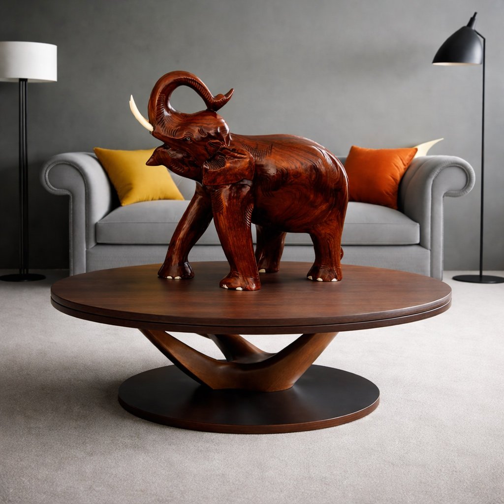 salute-RW Saluting Elephant (Rosewood) - Image 1